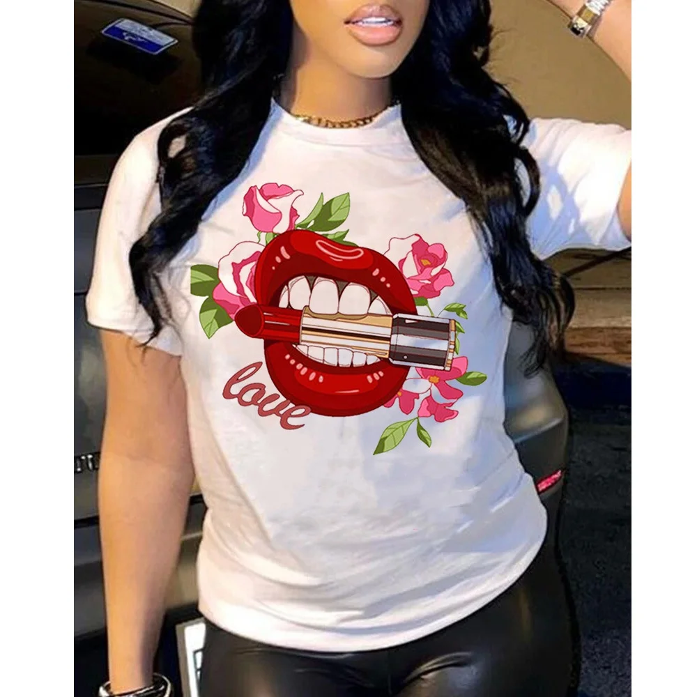 2022 summer new love&roses shirt printed women's round neck T-shirt woman tops fashionable
2022 summer new love&roses shirt printed women's round neck T-shirt woman tops fashionable