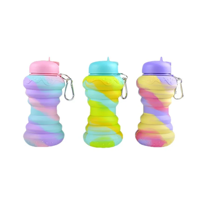 Customized children's water cup portable retractable folding fall-proof leak-proof edible grade silicone water bottle with box
Customized children's water cup portable retractable folding fall-proof leak-proof edible grade silicone water bottle with box