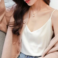 

2019 Sexy Strap Top Women Satin Silk Tank Tops V Neck Basic White Cami Women'S Summer Sleeveless Camisole Plus Size Halter