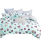 leopard korean bedding set bed sheet duvet 100% cotton wholesale green pink