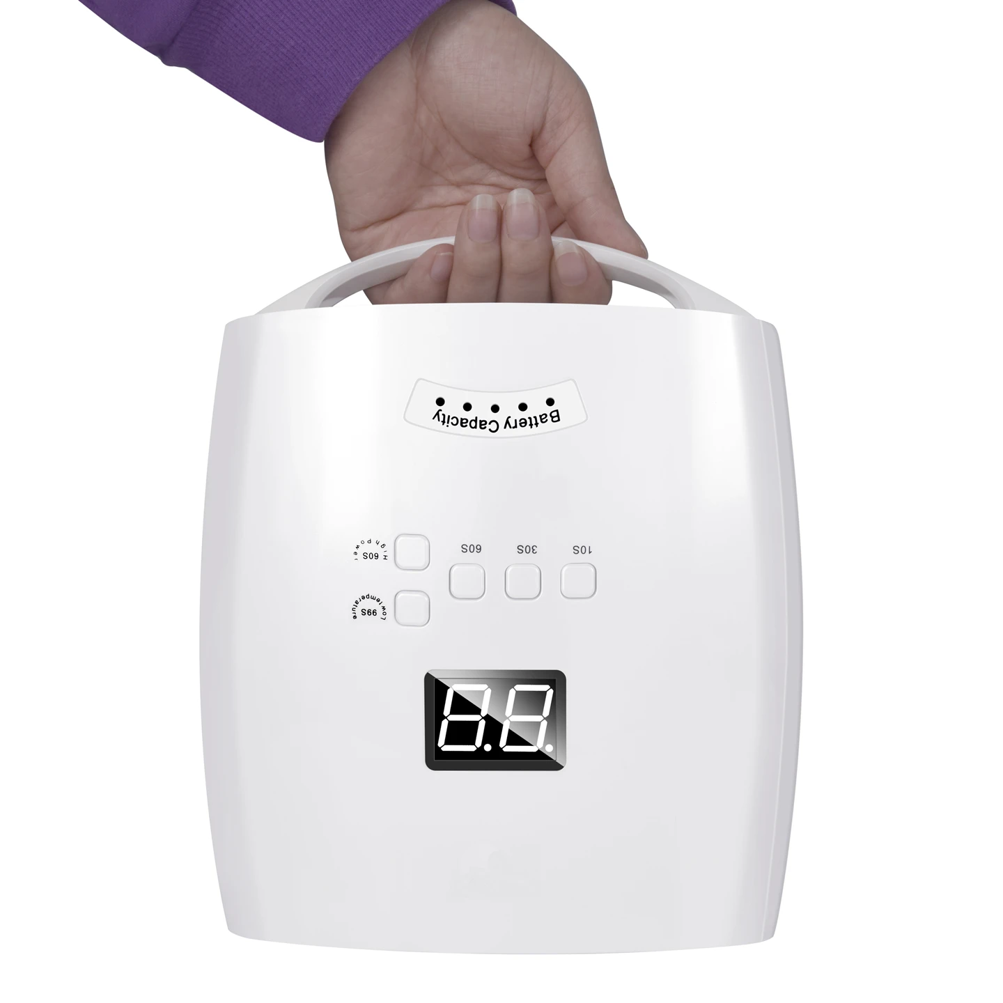 Portable lithium battery wireless charging LED nail lamp 54W phototherapy machine nail dryer UV nail baking light, White
Portable lithium battery wireless charging LED nail lamp 54W phototherapy machine nail dryer UV nail baking light, White