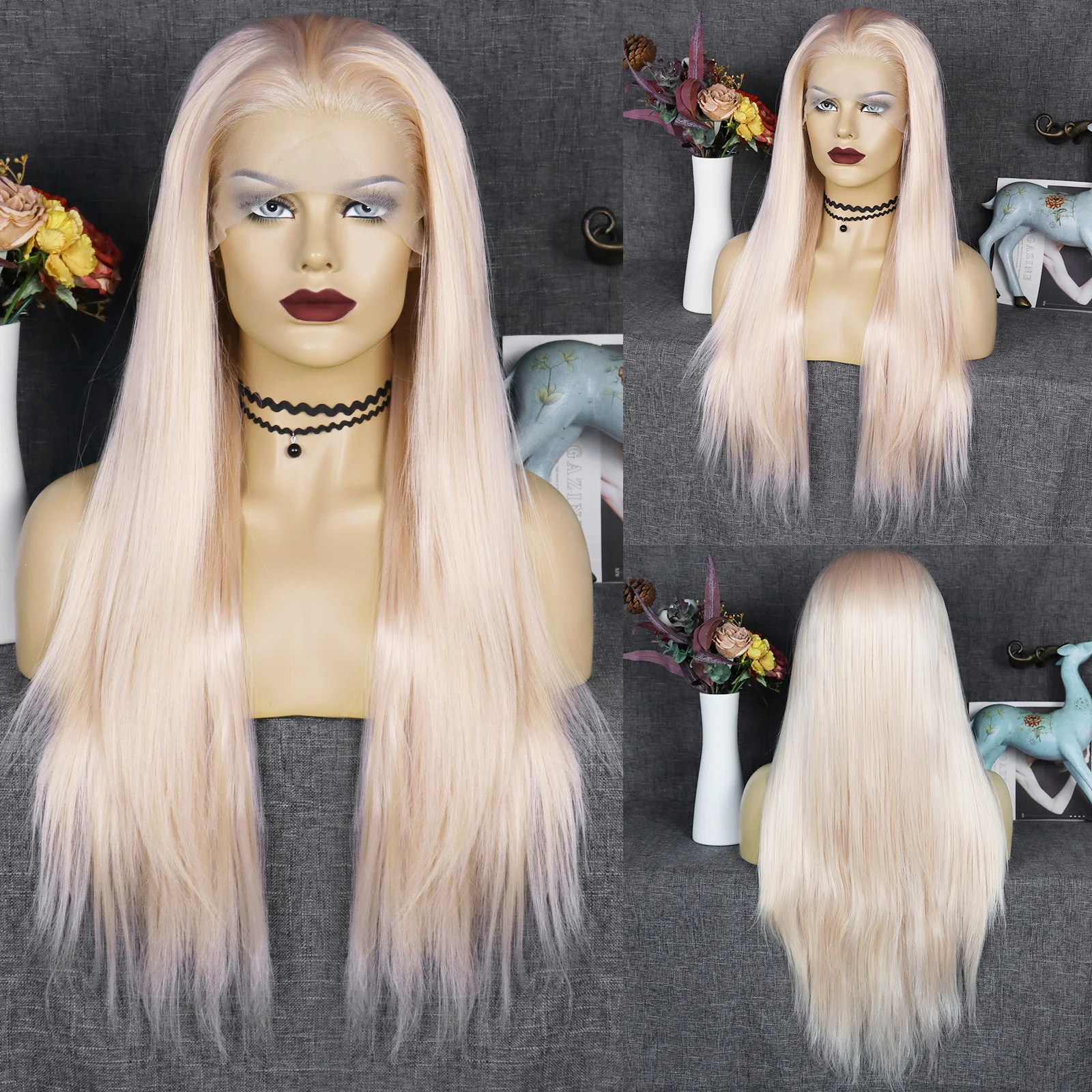 Anogol New Arrival Long Straight Light Pink 13*3 Free Part Heat Resistant Synthetic Lace Front Wigs for Women
Anogol New Arrival Long Straight Light Pink 13*3 Free Part Heat Resistant Synthetic Lace Front Wigs for Women