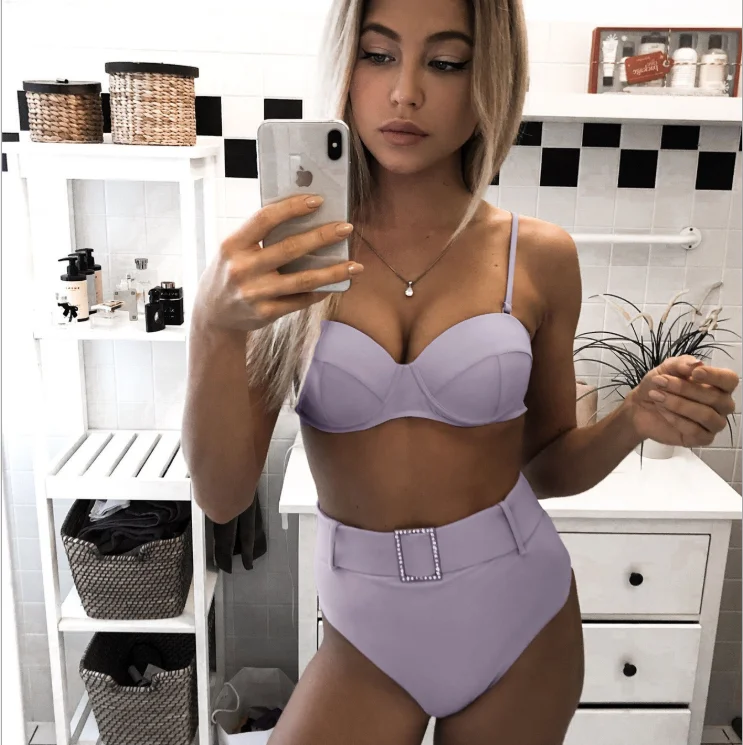 2020 New Arrival Diamond Buckle High Waist Bikini Swimsuit Sexy Sling Underwire Bathing Suits Swimwear
2020 New Arrival Diamond Buckle High Waist Bikini Swimsuit Sexy Sling Underwire Bathing Suits Swimwear