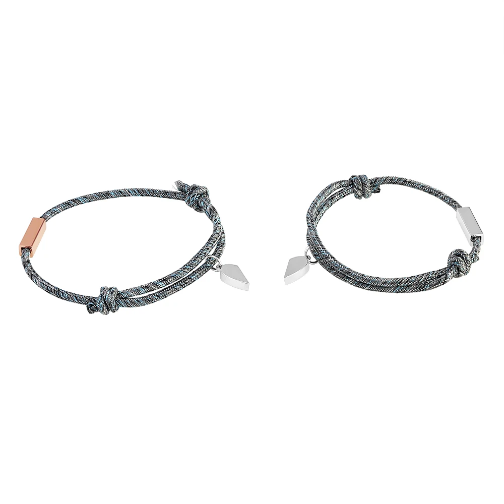 Wholesale High Quality Couple Cord & Stainless Steel Magnetic Bracelet, As the photo
Wholesale High Quality Couple Cord & Stainless Steel Magnetic Bracelet, As the photo