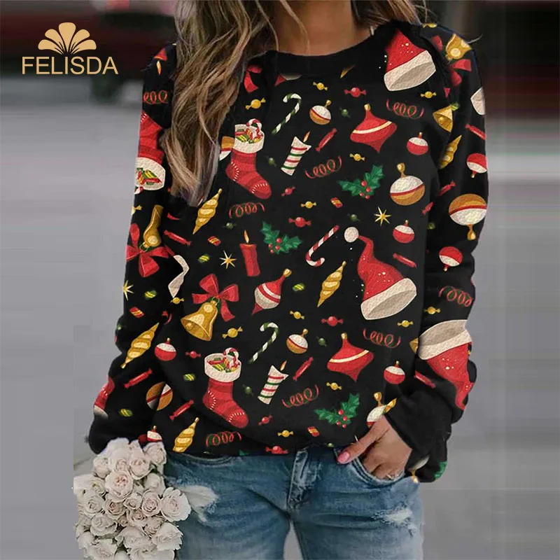 Oversized Winter T Shirt Printing Christmas Tree Hat Long Sleeve Woman Tshirts Aesthetic Christmas Fleece Tops Women
Oversized Winter T Shirt Printing Christmas Tree Hat Long Sleeve Woman Tshirts Aesthetic Christmas Fleece Tops Women
