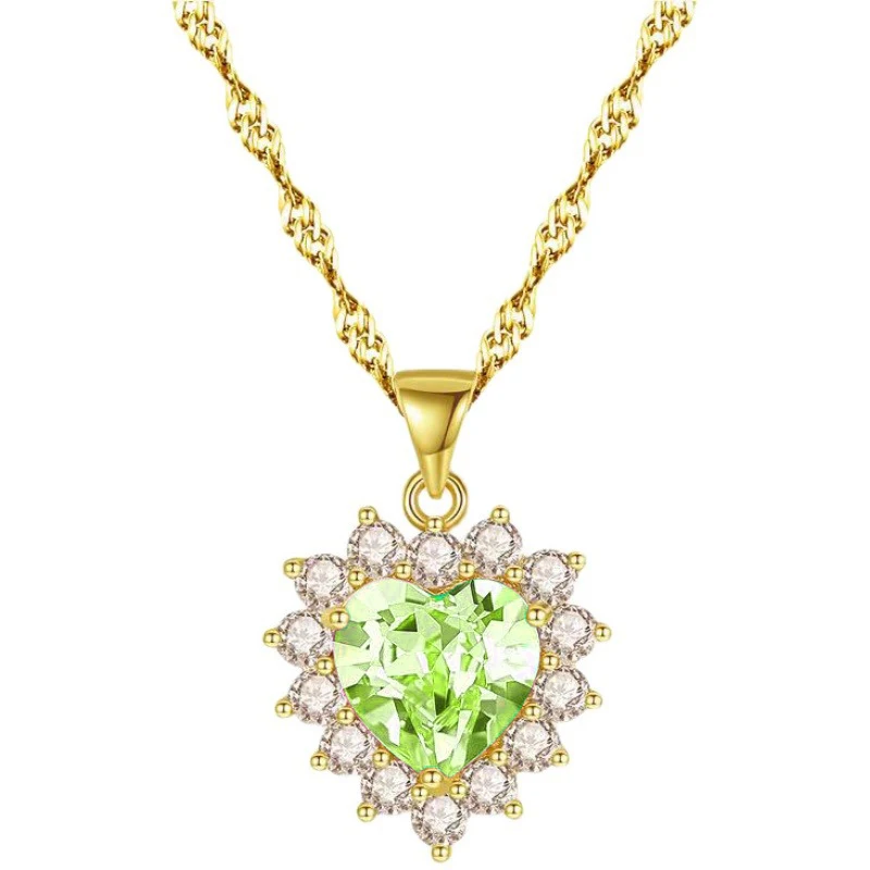 gold plated love heart necklaces simple circle necklace green zircon stainless steel necklace
gold plated love heart necklaces simple circle necklace green zircon stainless steel necklace
