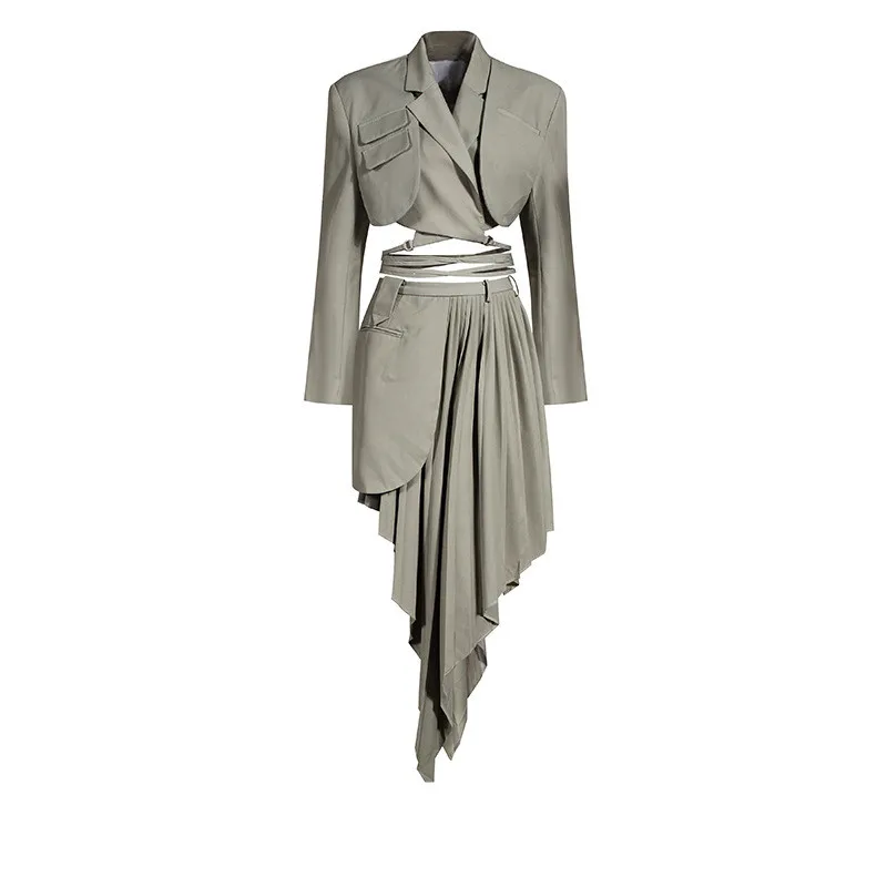 Women Suit Irregular Skirt Winter Sets Womens 2 Piece Outfit Two Piece Sets Two Piece Set, Army green/black
Women Suit Irregular Skirt Winter Sets Womens 2 Piece Outfit Two Piece Sets Two Piece Set, Army green/black