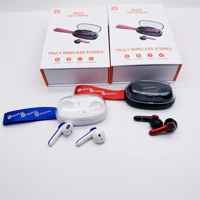 Factory Hot Sale B60 TWS Wireless Earphone OEM Stereo BT 5.0 Mini In-ear Headset Quick Charging Gaming B60 Headphones
Factory Hot Sale B60 TWS Wireless Earphone OEM Stereo BT 5.0 Mini In-ear Headset Quick Charging Gaming B60 Headphones