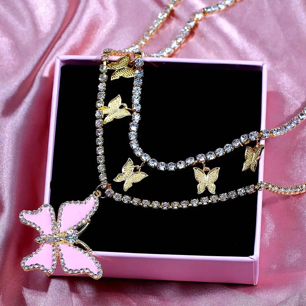 Miss Wedding Holiday Shiny Zircon Decoration Colorful Tennis Choker Butterfly Necklace Girl Jewelry Chain, Mixed
Miss Wedding Holiday Shiny Zircon Decoration Colorful Tennis Choker Butterfly Necklace Girl Jewelry Chain, Mixed