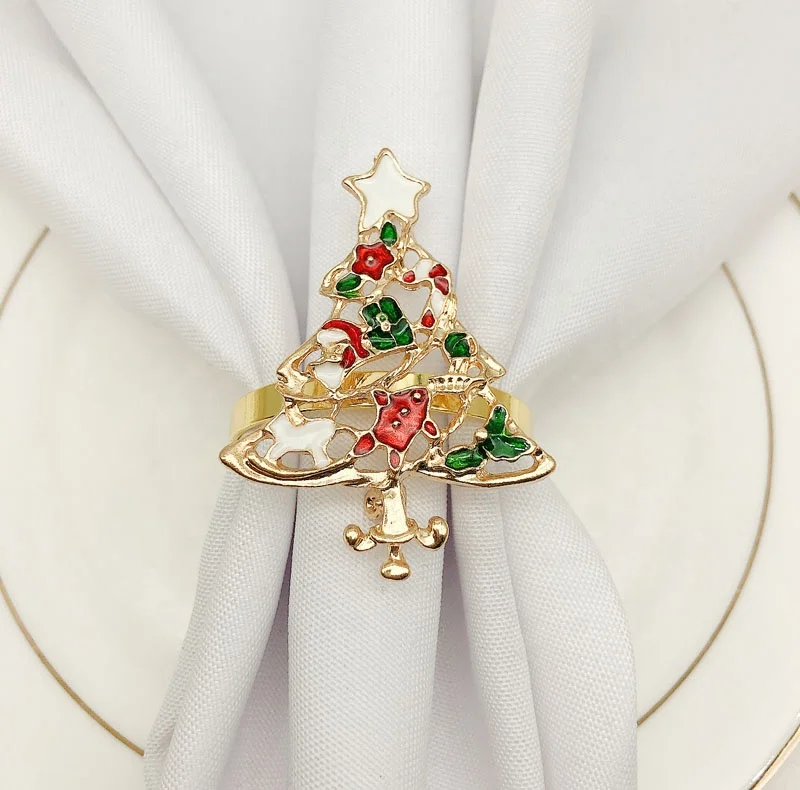 Christmas Tree napkin rings Gold Rhinestone Napkin Ring Set Luxury Eco-Friendly Alloy Enamel Napkin Ring Christmas HWC68
Christmas Tree napkin rings Gold Rhinestone Napkin Ring Set Luxury Eco-Friendly Alloy Enamel Napkin Ring Christmas HWC68