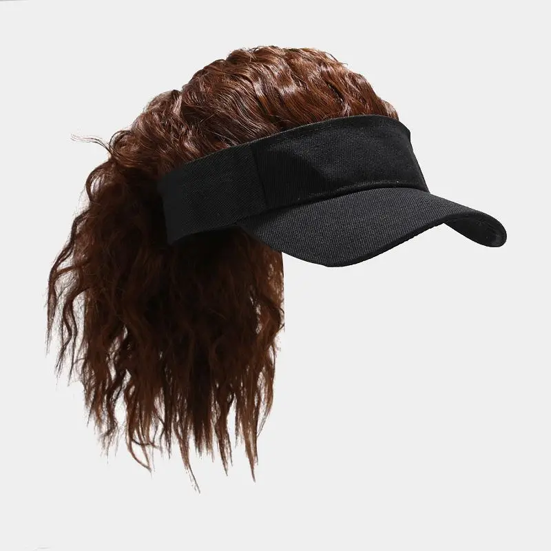 

gorras -al-por-mayor lisa de beisbol topi ponytail extensions ladies curly braids visors cap wig curly hats for black women