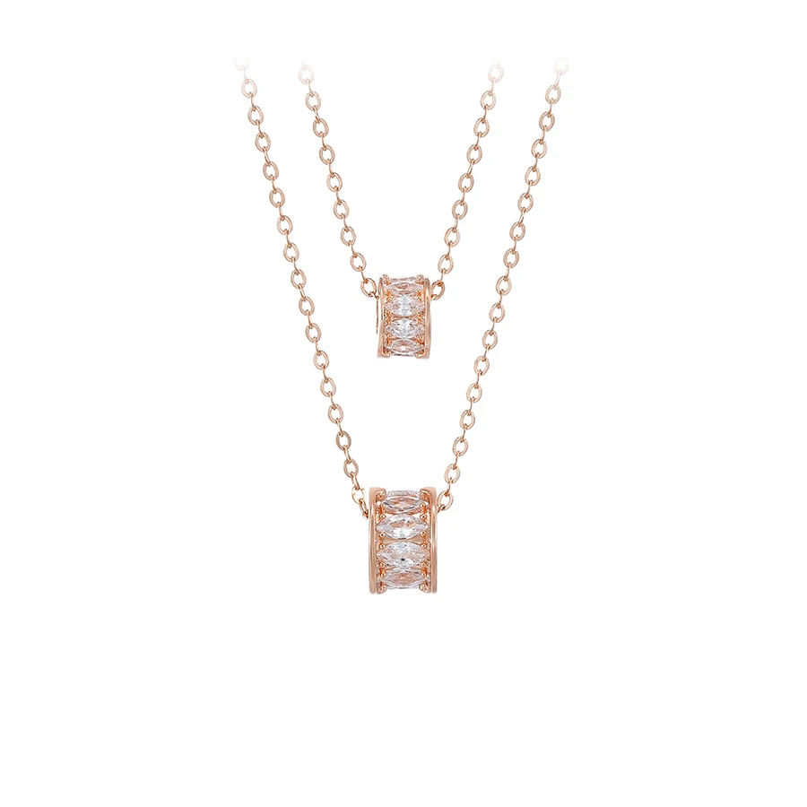 necklace 01289 xuping Trendy jewelry rose gold plated double layer chain flower necklace for women
necklace 01289 xuping Trendy jewelry rose gold plated double layer chain flower necklace for women