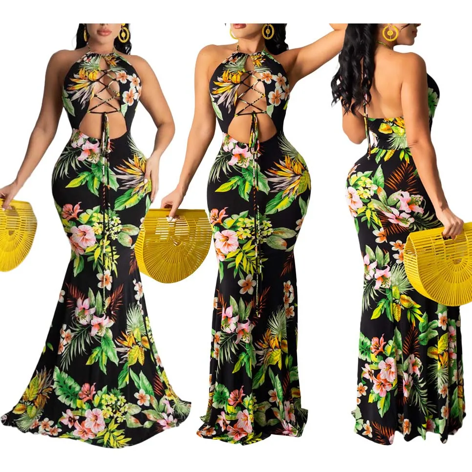 FS2619D summer backless floral print halter neck hollow out long dress sexy Fashion maxi dresses
FS2619D summer backless floral print halter neck hollow out long dress sexy Fashion maxi dresses