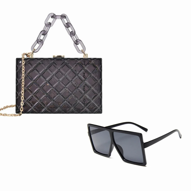 Trendy Acrylic Hand Bags Ladies Purse And Shades Matching Set 2021 Small Designer Clear Jelly Handbags And Sunglasses, As pictures or customized colors
Trendy Acrylic Hand Bags Ladies Purse And Shades Matching Set 2021 Small Designer Clear Jelly Handbags And Sunglasses, As pictures or customized colors