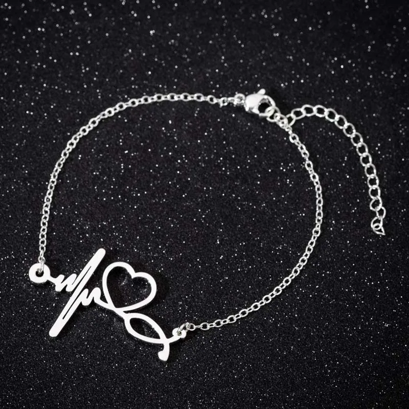 Fashion Jewelry Heartbeat Pulse Heart Bracelet Stainless Steel Love Heartbeat Wave Heart Charm Bracelet
Fashion Jewelry Heartbeat Pulse Heart Bracelet Stainless Steel Love Heartbeat Wave Heart Charm Bracelet