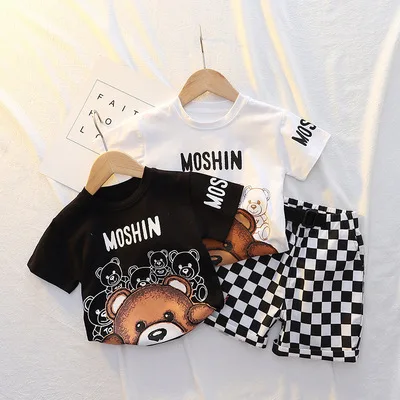 New arrival summer Boys 2 Pieces Clothing Set short sleeve cartoon t- shirt + plaid shorts clothing set for kids, Picture shows
New arrival summer Boys 2 Pieces Clothing Set short sleeve cartoon t- shirt + plaid shorts clothing set for kids, Picture shows