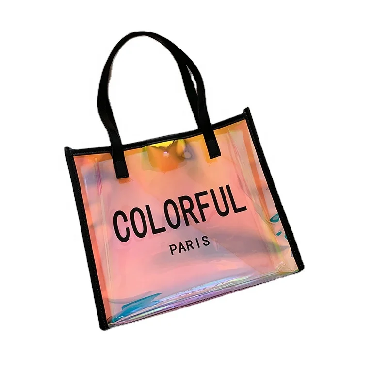 2021 fashion clear shopping pvc bag jelly laser packaging bag oem pvc custom laser handle shoulder bag, Cmyk
2021 fashion clear shopping pvc bag jelly laser packaging bag oem pvc custom laser handle shoulder bag, Cmyk