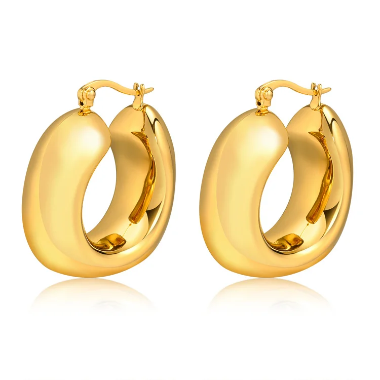 Waterproof female 18k gold plated ear buckle earrings stainless steel chunky earrings
Waterproof female 18k gold plated ear buckle earrings stainless steel chunky earrings