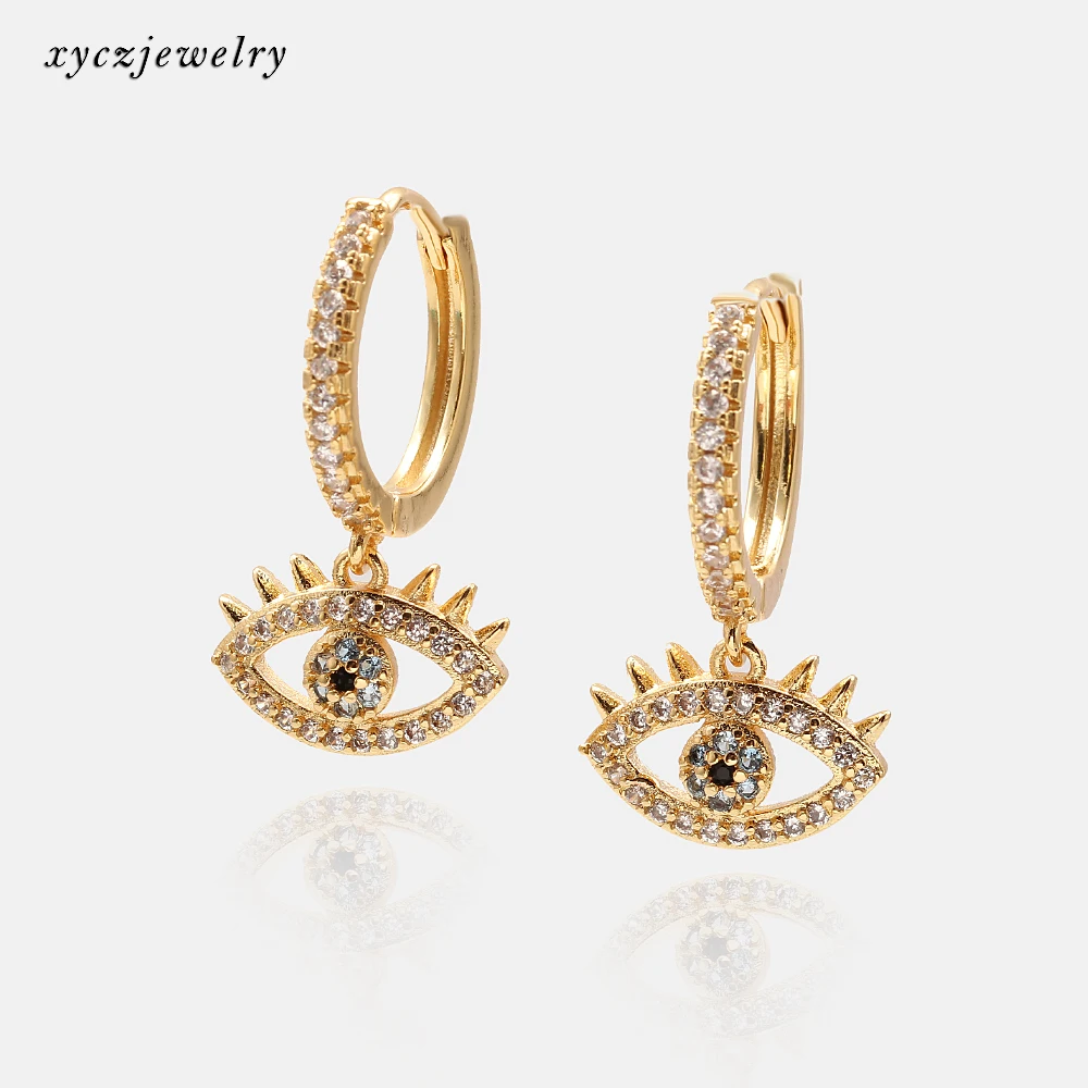 Wholesale beautiful cubic zirconia shiny hoop earrings with eye, All white/white + black
Wholesale beautiful cubic zirconia shiny hoop earrings with eye, All white/white + black