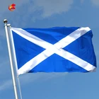 high quality custom printed polyester flying blue flag with a white x