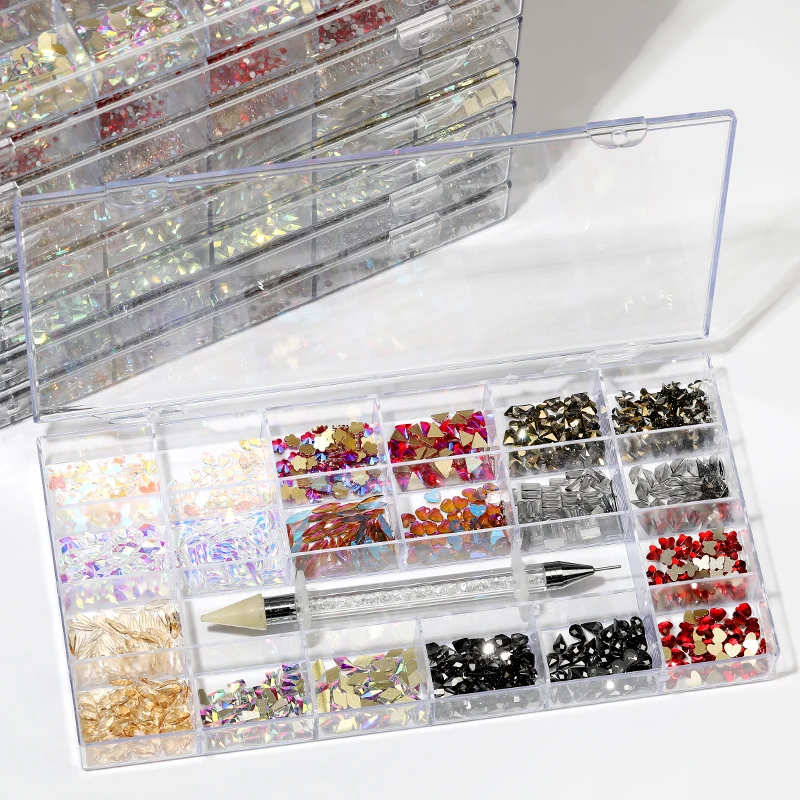 high quality 3d multi color crystal stone Unique 21 colors/box glitter charm gem flatback Nail Rhinestone Design Art Decoration, Color mixing
high quality 3d multi color crystal stone Unique 21 colors/box glitter charm gem flatback Nail Rhinestone Design Art Decoration, Color mixing
