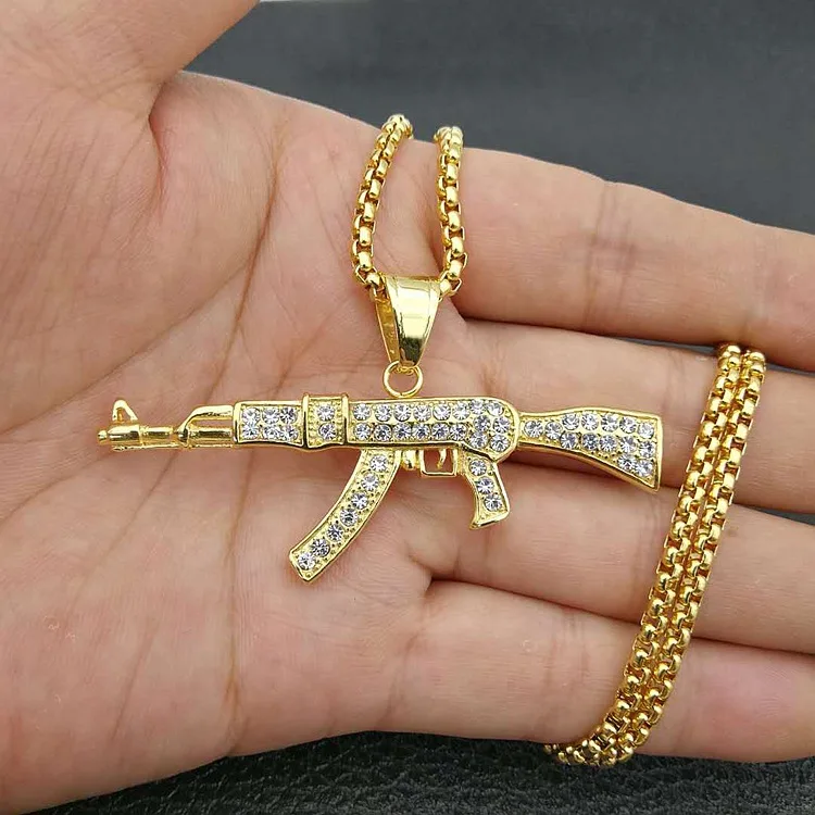 Mens Stainless Steel Iced Out Diamond Hip Hop Fashion Gold Gun Pendant, Gold, silver
Mens Stainless Steel Iced Out Diamond Hip Hop Fashion Gold Gun Pendant, Gold, silver