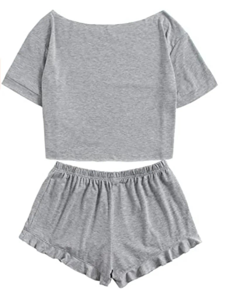 Pajamas Ladies Pijamas Women Cotton Home Clothes Summer Two Piece Set Pyjama Femme 2020