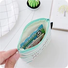 Child Wallet Coin Wallet Green Letter Print Custom Child Canvas Coin Purse Wallet Small For Girls