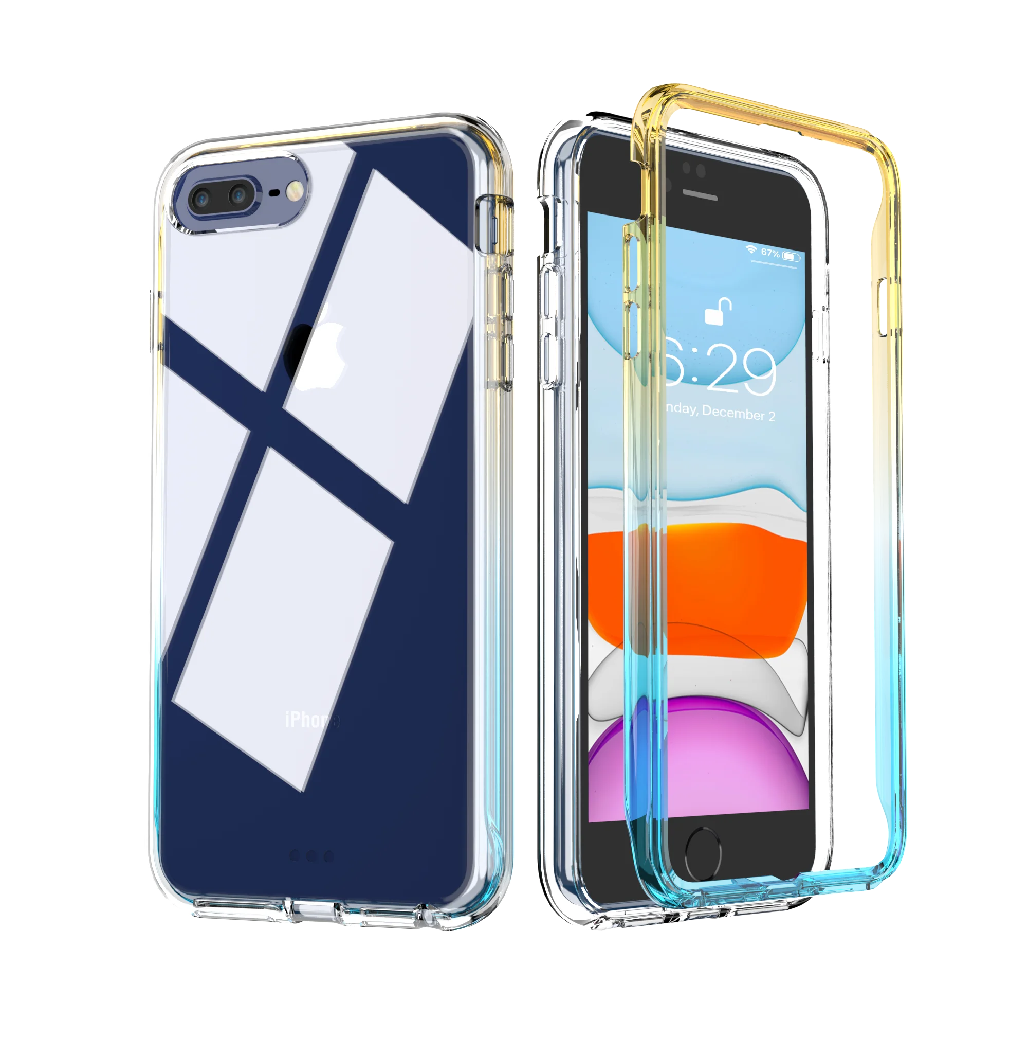 Clear 360 Cellphone Case For iphone 7gplus/8gplus Colorful Candy TPU PC Hybrid Clear Case, 8 colors
Clear 360 Cellphone Case For iphone 7gplus/8gplus Colorful Candy TPU PC Hybrid Clear Case, 8 colors
