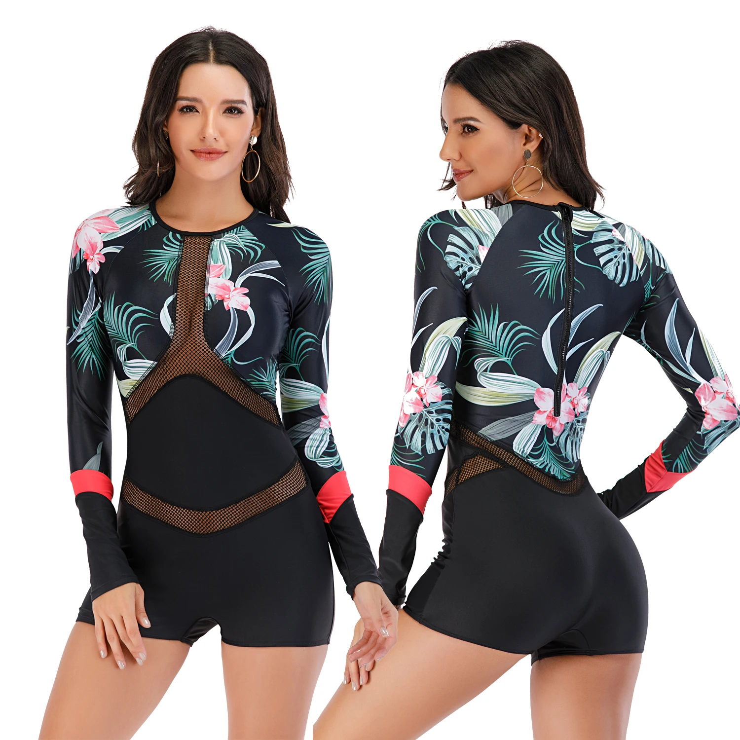 TW808 Wholesale High Quality Long Sleeves Zipper-back Lace Fashion Sporty Surfing Suit Sexy Swimwear Diving Suit for Women
TW808 Wholesale High Quality Long Sleeves Zipper-back Lace Fashion Sporty Surfing Suit Sexy Swimwear Diving Suit for Women