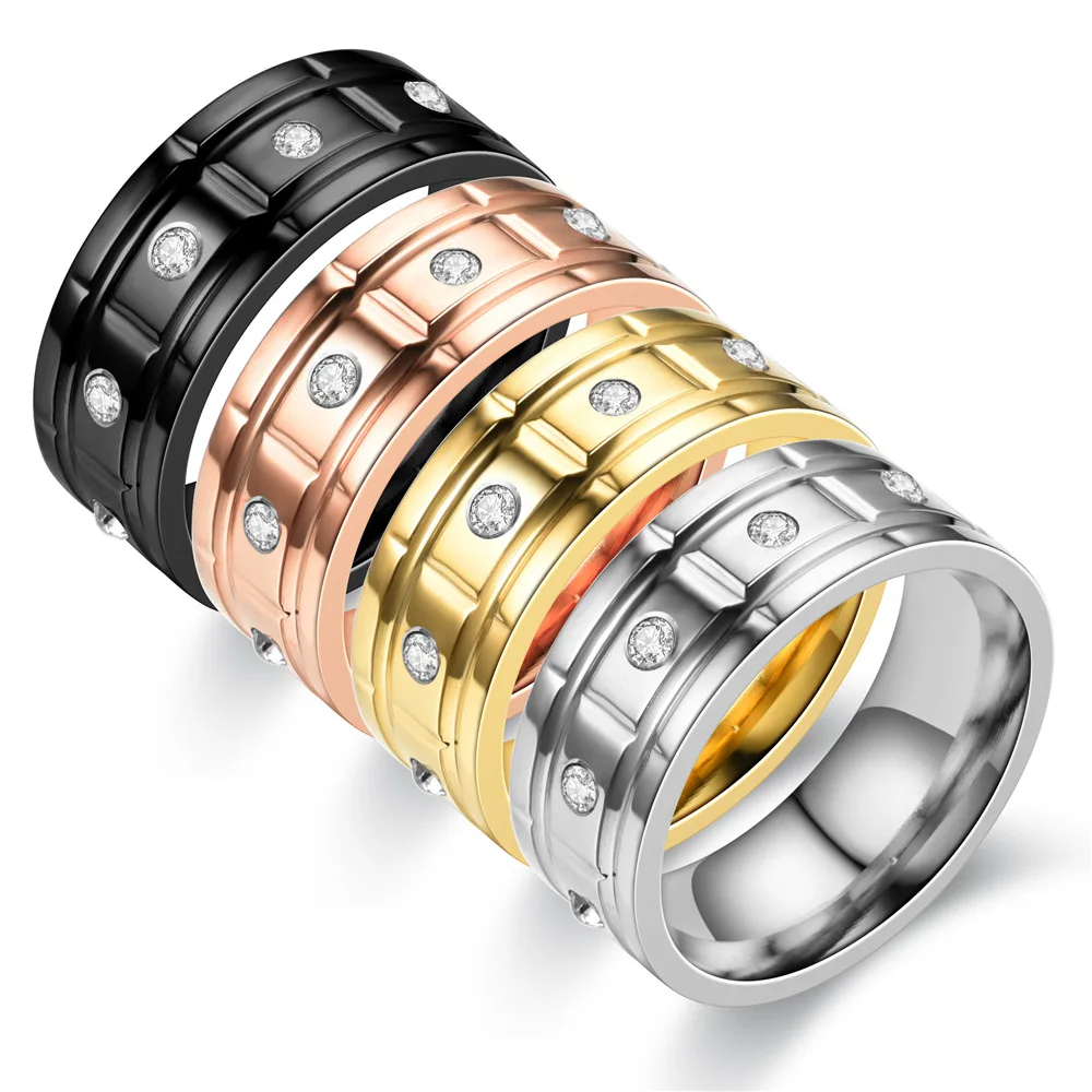 Statament Shiny 10 Crystal Stones Smooth Band Rings 18K Gold Plated Stainless Steel Rhinestone Rings For Men and Women
Statament Shiny 10 Crystal Stones Smooth Band Rings 18K Gold Plated Stainless Steel Rhinestone Rings For Men and Women