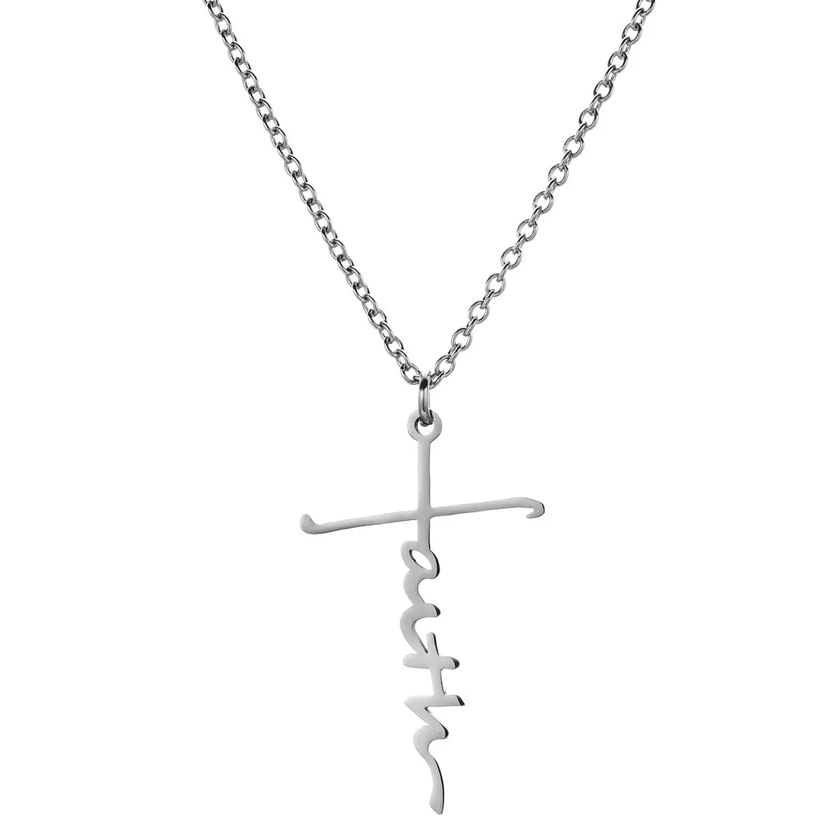 Faith Inspriational Jewelry Women's Stainless Steel Long Chain Jesus Cross Necklace, Siver
Faith Inspriational Jewelry Women's Stainless Steel Long Chain Jesus Cross Necklace, Siver