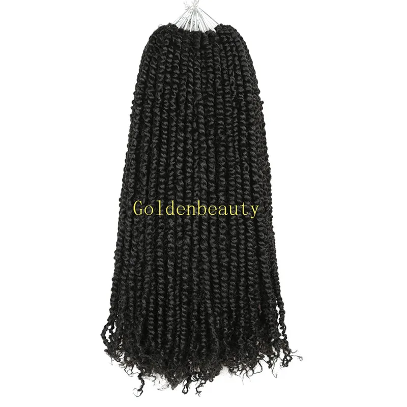 

Crochet Passion Spring Twists Synthetic Crotchet Hair Extensions Ombre Braids Fiber Pre looped Fluffy Twists Braiding Hair, 1b,ot/27,0t/30
