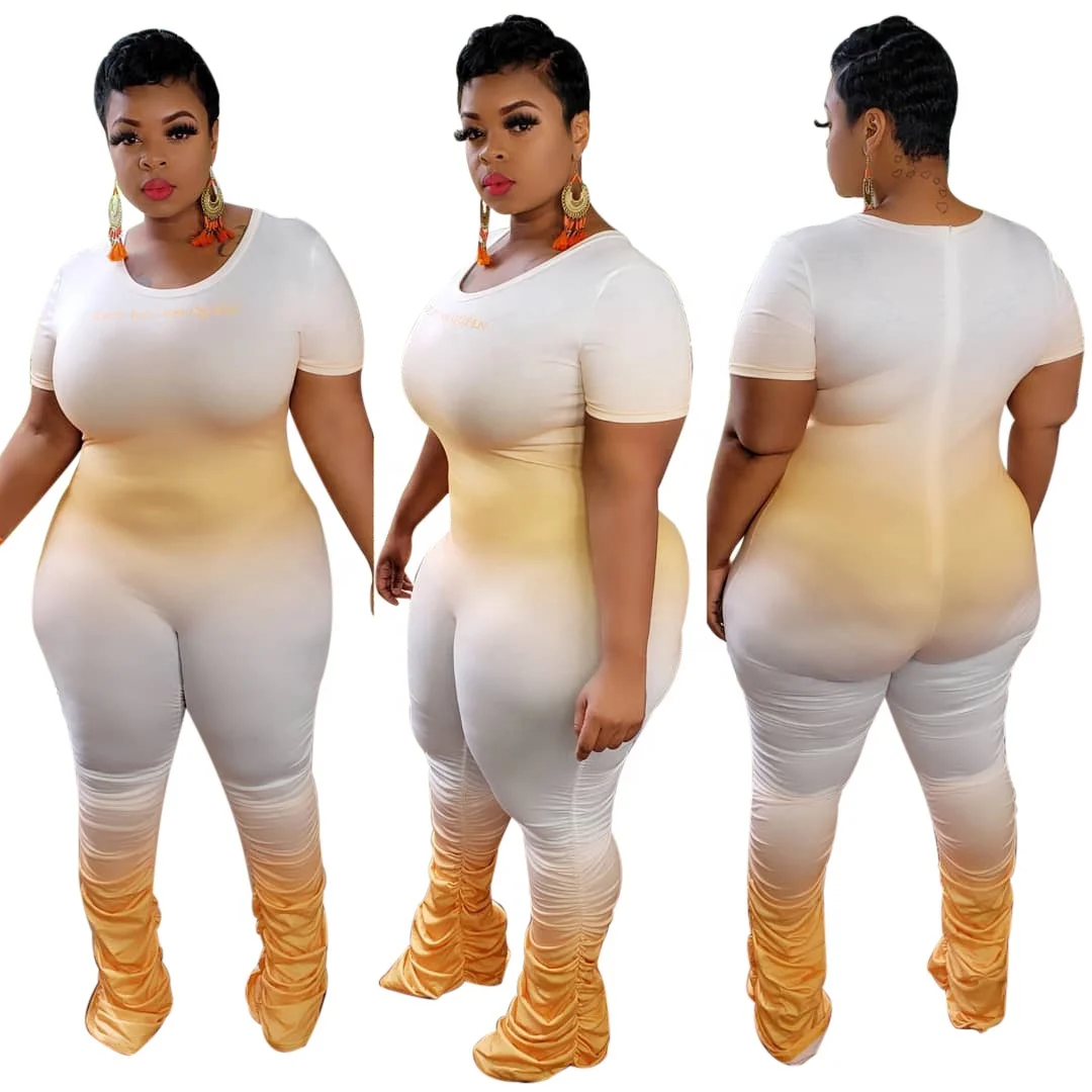 One Piece Women Jumpsuits Short Sleeve Gradually discolored folds Bodycon Jumpsuit Plus Size womens jumpsuits 5XL
One Piece Women Jumpsuits Short Sleeve Gradually discolored folds Bodycon Jumpsuit Plus Size womens jumpsuits 5XL