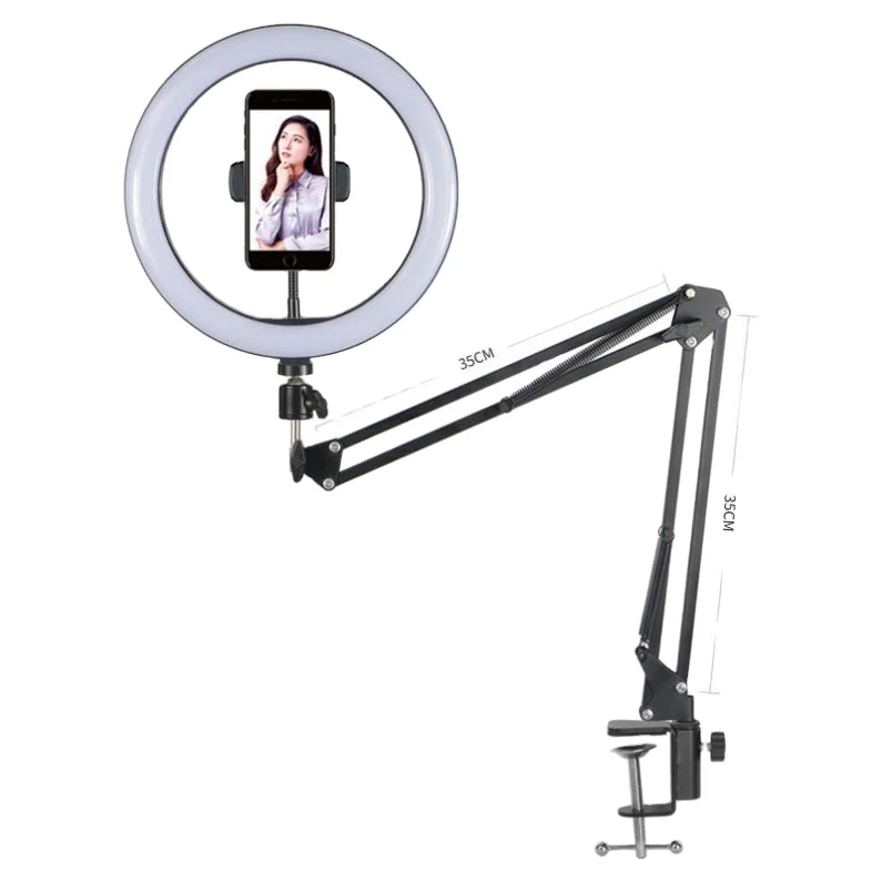 Factory OEM 10 inch live photographic lighting tablet stand holder phone Clip with ring light arm stand for live record, Black
Factory OEM 10 inch live photographic lighting tablet stand holder phone Clip with ring light arm stand for live record, Black