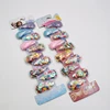 Wholesale price special design christmas party glitter PVC powder kids hair accessories clip