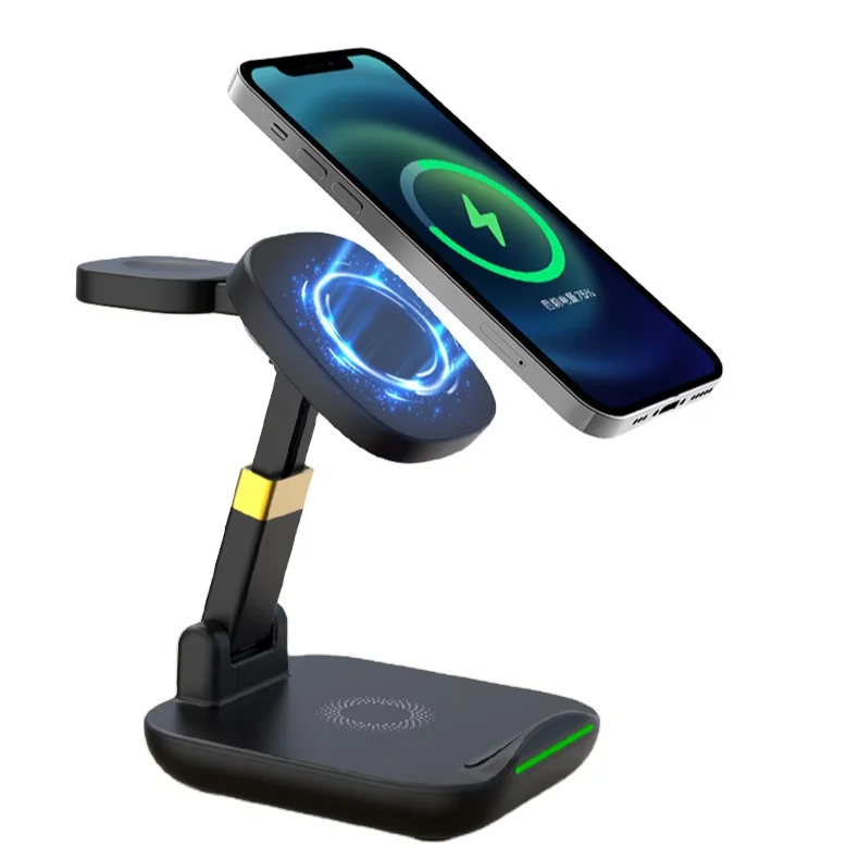 wholesale qi certified fast charging desktop foldable 3-in-1 luxury wireless charger 15 watt dual wireless charger, Black
wholesale qi certified fast charging desktop foldable 3-in-1 luxury wireless charger 15 watt dual wireless charger, Black