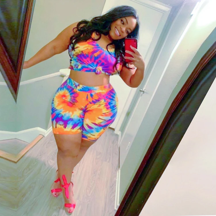 Plus Size Colorful Printed Two Piece Short Set 2020 ladies plus size pant set, Orange
Plus Size Colorful Printed Two Piece Short Set 2020 ladies plus size pant set, Orange