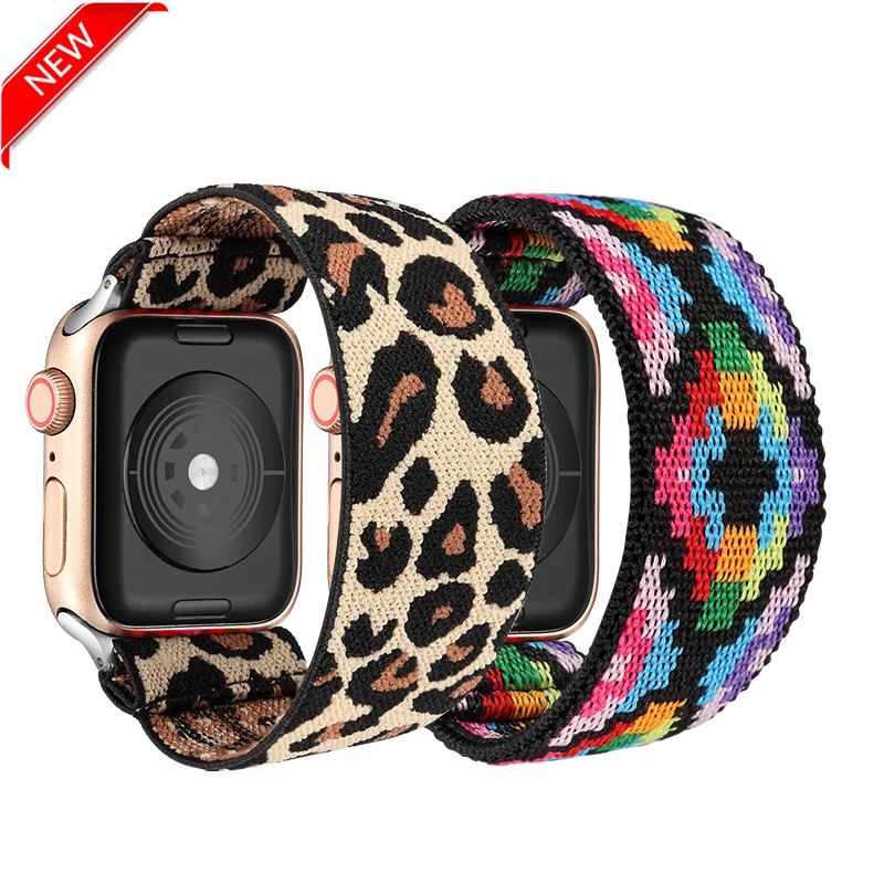 Bohemia Elastic Nylon Loop Strap for Apple Watch 6 5 Band 38mm 40mm 42mm 44mm Man Women wristband fashion for iwatch watch band, Colors
Bohemia Elastic Nylon Loop Strap for Apple Watch 6 5 Band 38mm 40mm 42mm 44mm Man Women wristband fashion for iwatch watch band, Colors