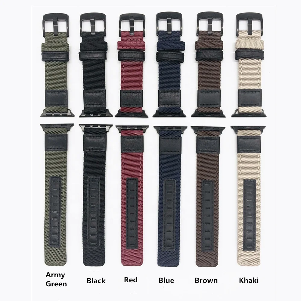 New Canvas Watchband for Apple Watch 38mm 40mm 42mm 44mm Genuine Leather Wrist Bracelet Band Strap for iWatch 1 2 3 4 5, Black
New Canvas Watchband for Apple Watch 38mm 40mm 42mm 44mm Genuine Leather Wrist Bracelet Band Strap for iWatch 1 2 3 4 5, Black
