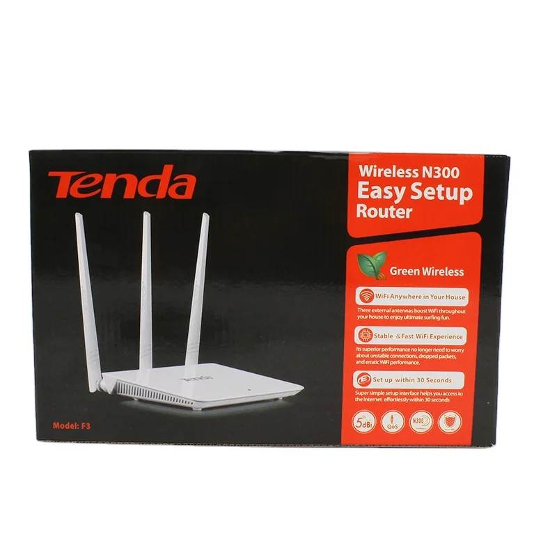 

English version Tenda F3 300Mbps Wireless WiFi Router 1*WAN+3*LAN Ports Perfect to Small & Medium House Easy Setup, White