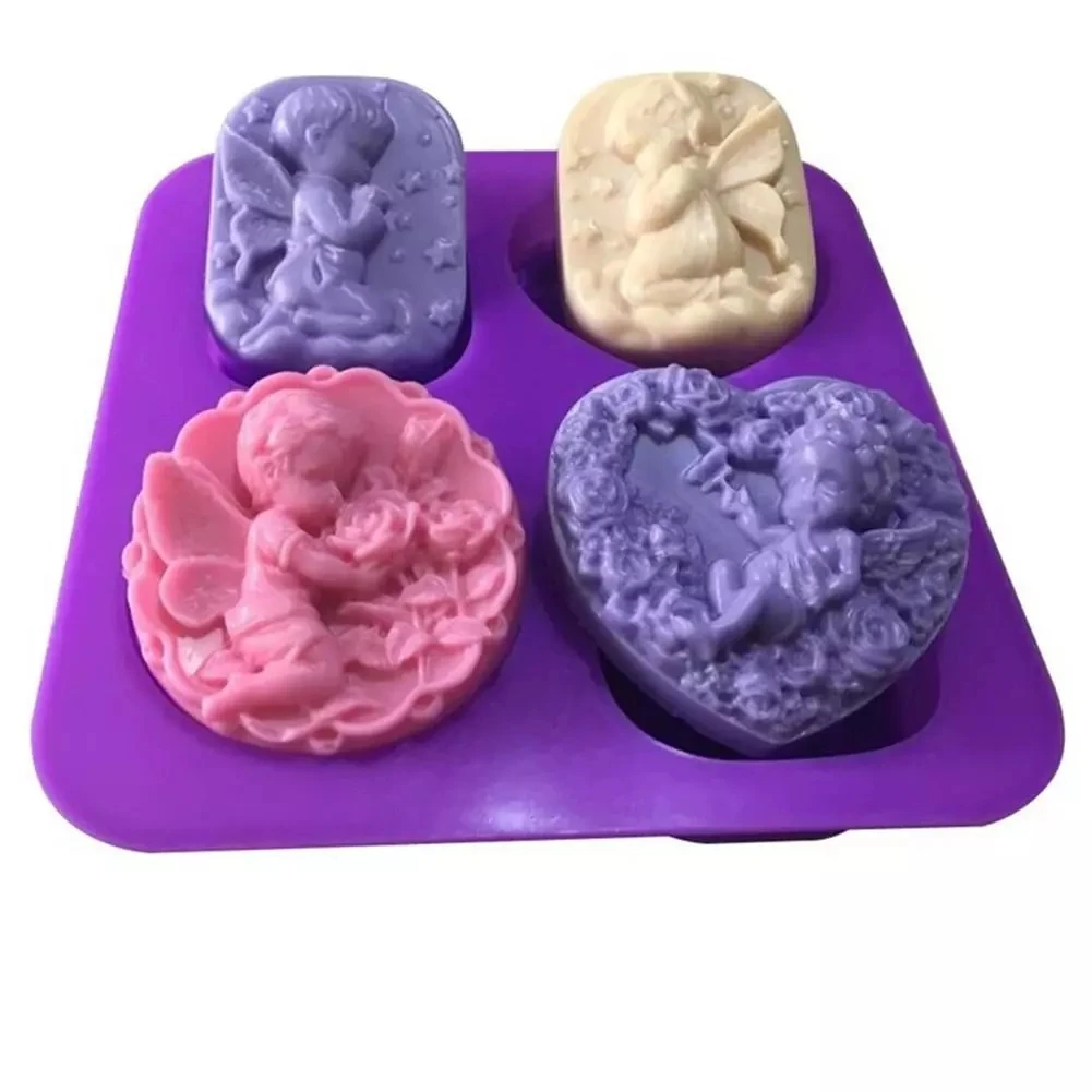 Four-cavity Handmade Soap Silicone Mold Round Rectangle flying Angel Cartoon DIY New Soap Silicone Mould Soap Making Supplies, Random
Four-cavity Handmade Soap Silicone Mold Round Rectangle flying Angel Cartoon DIY New Soap Silicone Mould Soap Making Supplies, Random