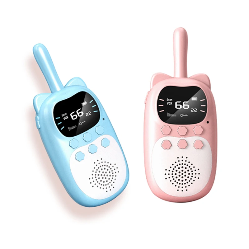 

Walkie Talkies for Kids Toys 22 Channels 2 Way Radio Toy with LCD Flashlight Best Gifts for 3-12 Year Old Children, Blue pink
