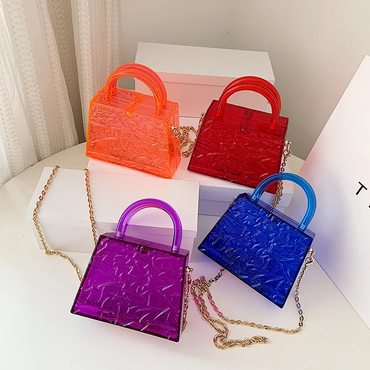 Transparent Acrylic Top Handle Handbags 2021 Summer Jelly Bags Chain Shoulder Messenger Bags for Girls Purses, 9 colors available
Transparent Acrylic Top Handle Handbags 2021 Summer Jelly Bags Chain Shoulder Messenger Bags for Girls Purses, 9 colors available
