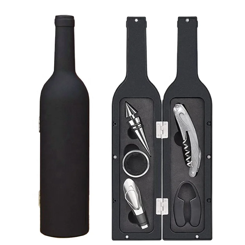 Amazon 5 Pieces Wine Tool Set Bottle Shaped Gift Sets Wine Opener Set, Black color
Amazon 5 Pieces Wine Tool Set Bottle Shaped Gift Sets Wine Opener Set, Black color