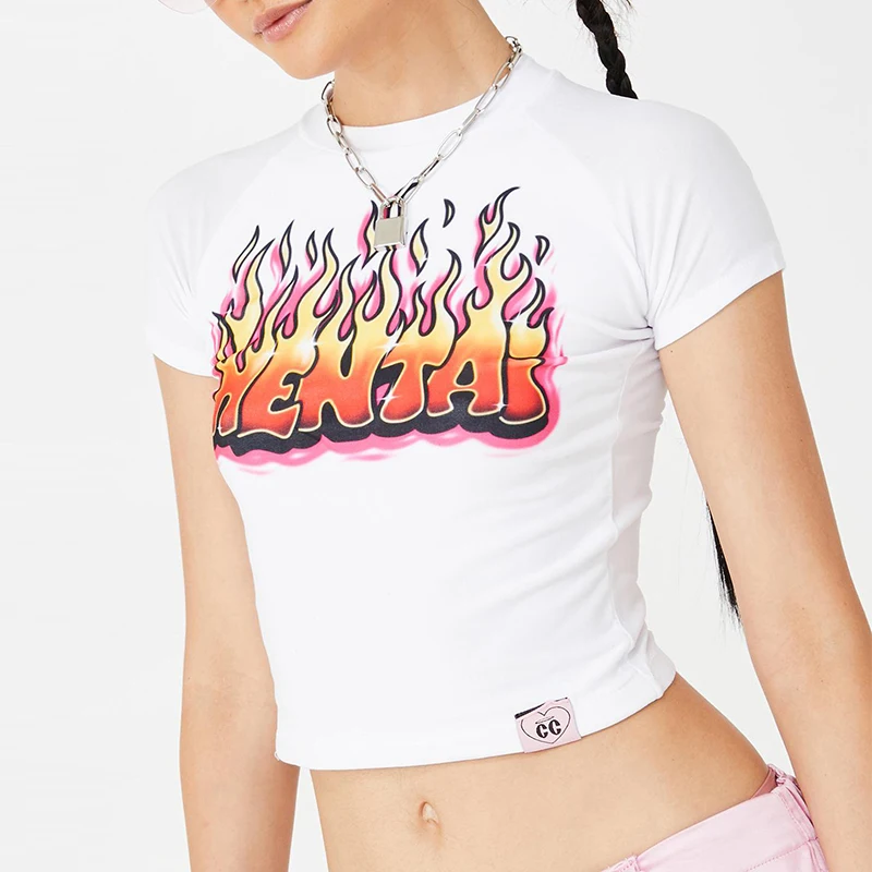 T Shirt Streetwear Short Sleeve Autumn Graphic Tees Women Sexy White Printed Kawaii Crop Top Tshirt, As color card or your request
T Shirt Streetwear Short Sleeve Autumn Graphic Tees Women Sexy White Printed Kawaii Crop Top Tshirt, As color card or your request