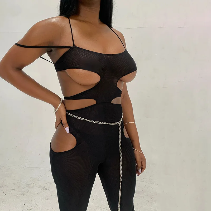 HT01736 Summer 2021 spaghetti strap hollow out women jumpsuit see through mesh rompers women, Picture show
HT01736 Summer 2021 spaghetti strap hollow out women jumpsuit see through mesh rompers women, Picture show