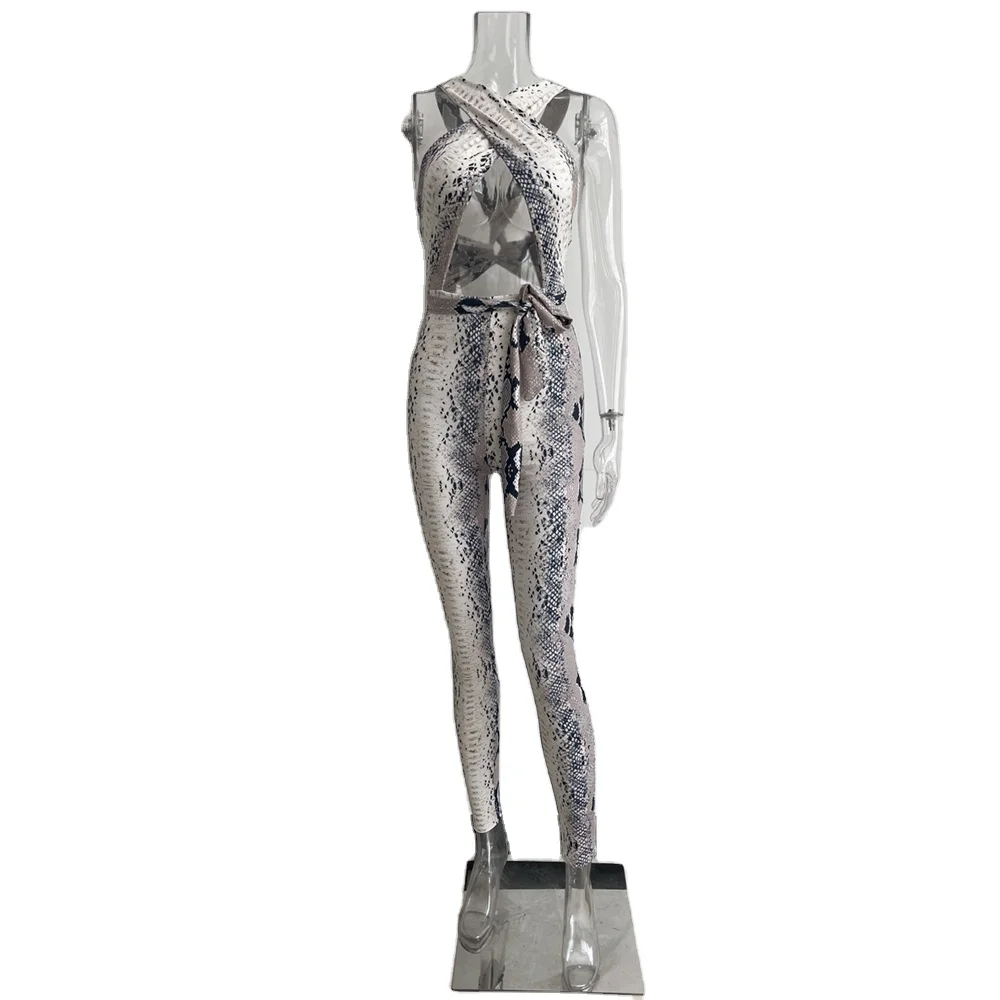 2021 summer Jumpsuit European and American women's sexy snakeskin pattern hanging neck Jumpsuit vest sportswear Jumpsuit
2021 summer Jumpsuit European and American women's sexy snakeskin pattern hanging neck Jumpsuit vest sportswear Jumpsuit