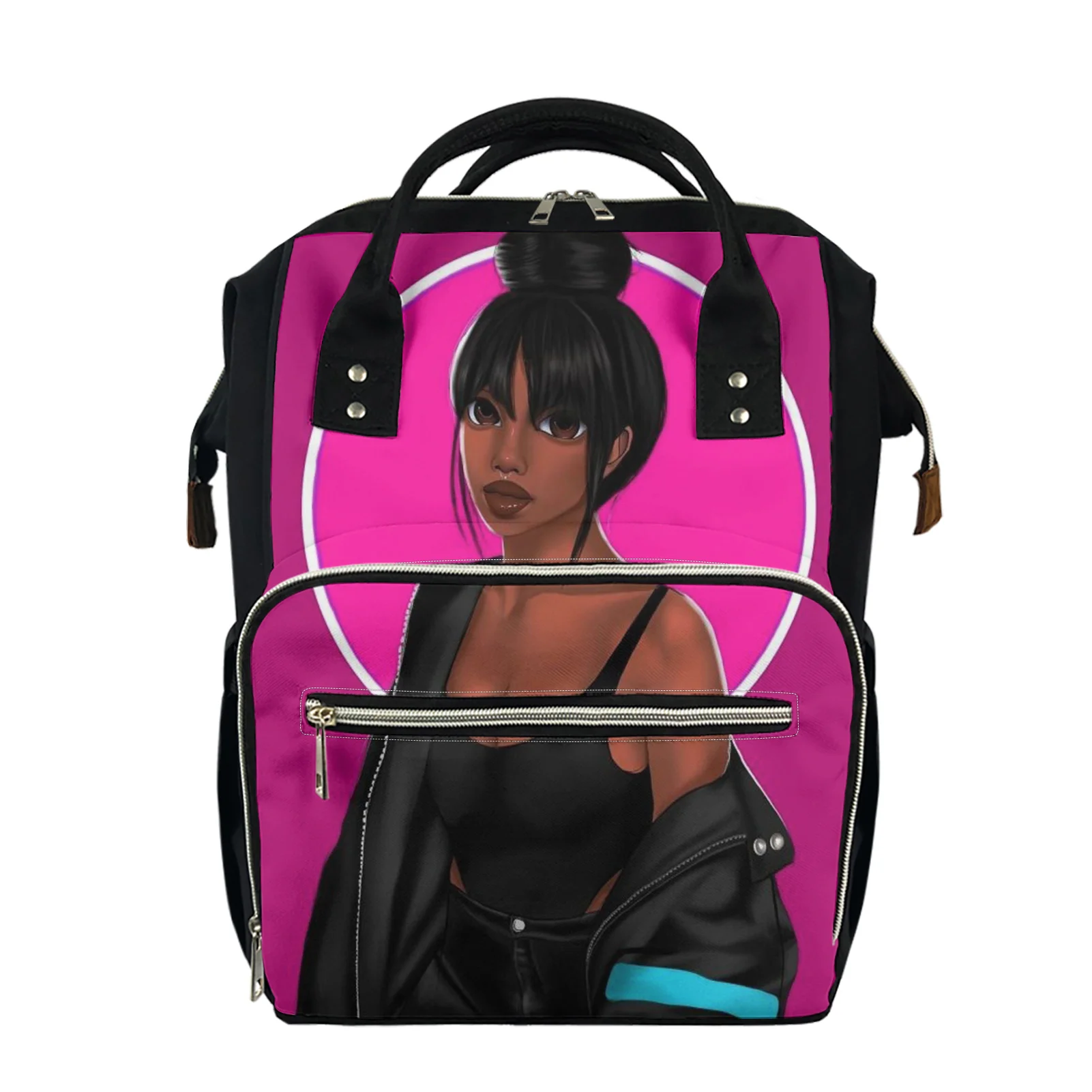 2021 New Arrival Mommy Travel Bag Backpack African Girl Print Portable Outdoor Custom Baby Diaper Backpack Sets for Mommy, Customized
2021 New Arrival Mommy Travel Bag Backpack African Girl Print Portable Outdoor Custom Baby Diaper Backpack Sets for Mommy, Customized