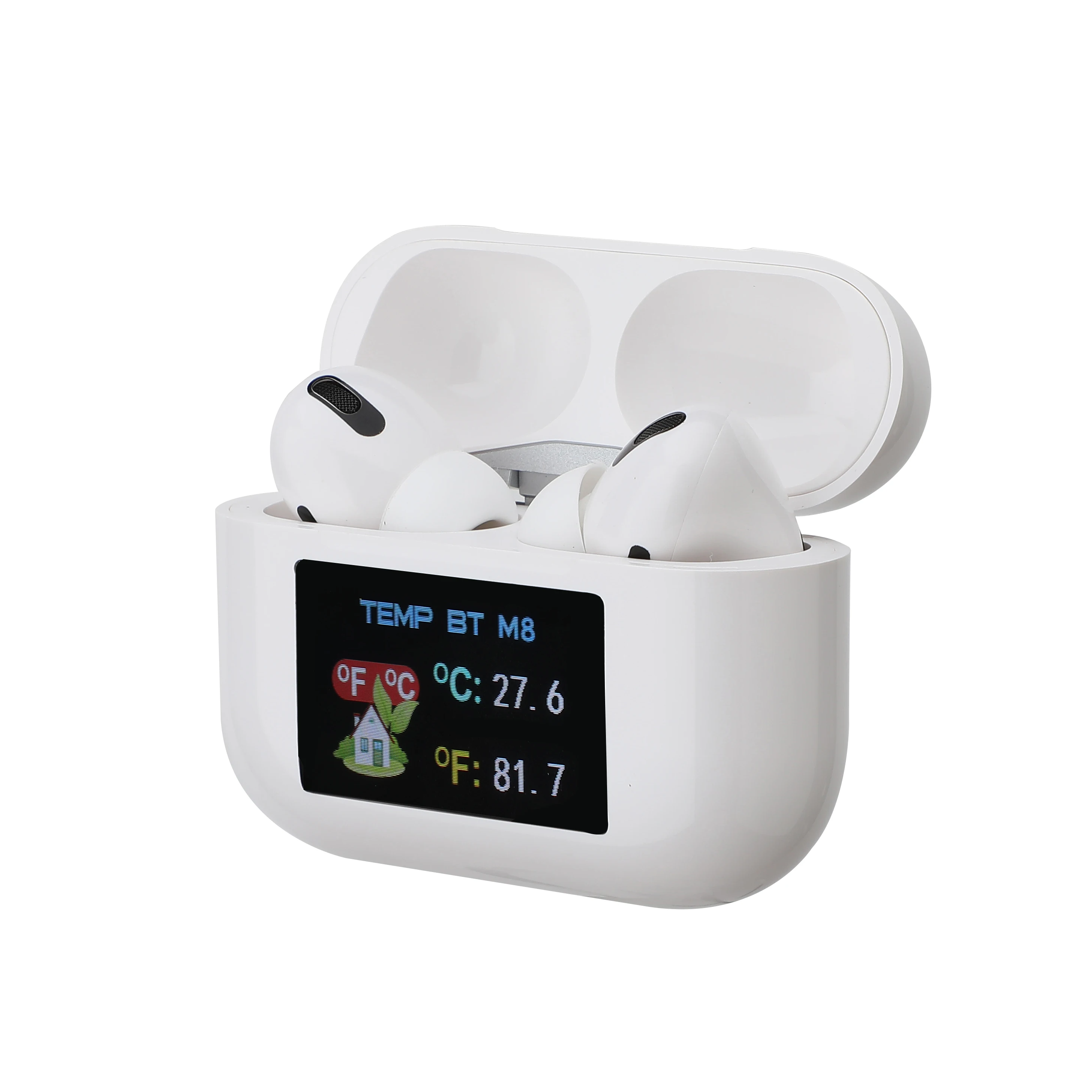 New arrival TWS M8 wireless earphone with real Thermometer detection 5.0 BT Headset Stereo Headphone intelligent display screen, Black ,white
New arrival TWS M8 wireless earphone with real Thermometer detection 5.0 BT Headset Stereo Headphone intelligent display screen, Black ,white